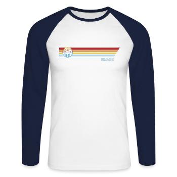 Das Leben ist besser, wenn Sie surfen (clear.l) - Unisex Baseballshirt langarm - Weiß/Navy - Vorne - Nik (191cm)