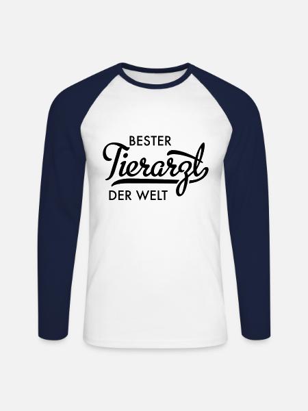 tierarzt - Unisex Baseballshirt langarm - Weiß/Navy