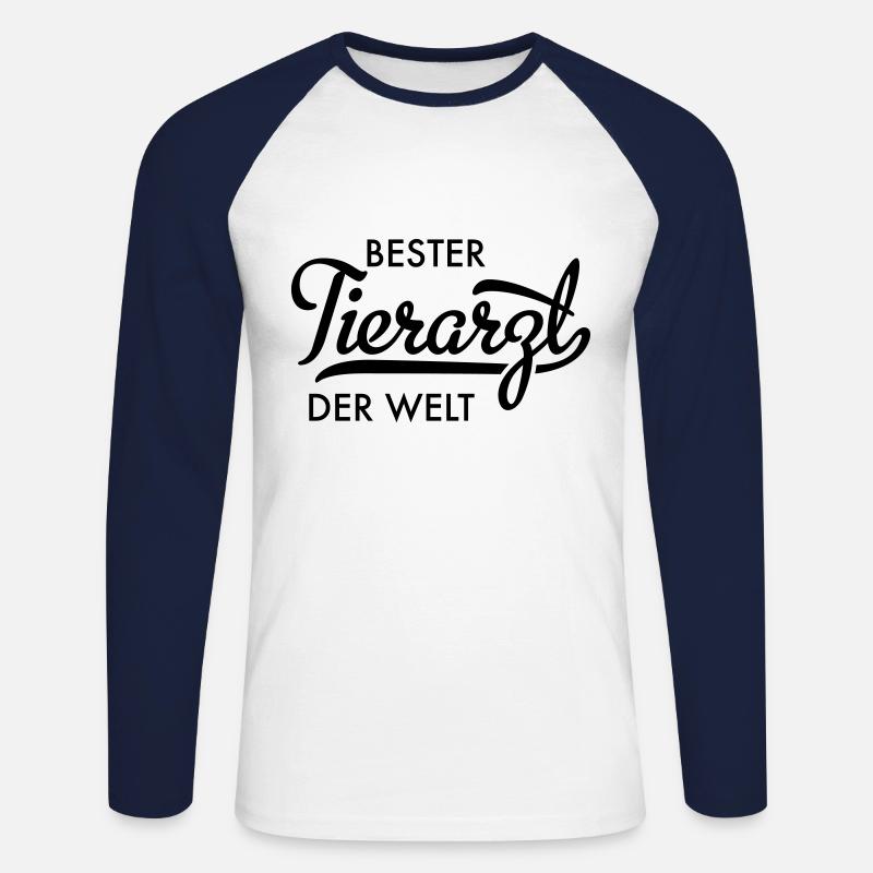 tierarzt - Unisex Baseballshirt langarm - Weiß/Navy