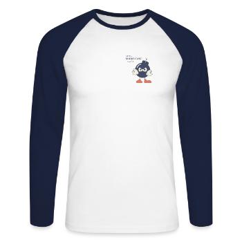 Short Fuse - Unisex Baseballshirt langarm - Weiß/Navy - Vorne - Nik (191cm)