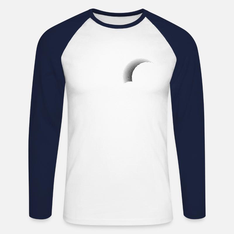 gepunkteter halber Halbkreis Vectorgraphic - Unisex Baseballshirt langarm - Weiß/Navy