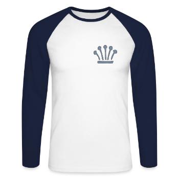 Ornament 4 - Vectorgraphic white - Unisex Long Sleeve Baseball T-Shirt - white/navy - Front - Nik (191cm)