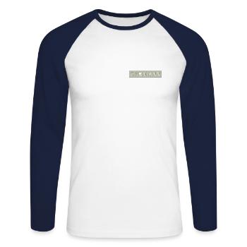 GERMANY lettering punched out | Vectorgraphic - Unisex Long Sleeve Baseball T-Shirt - white/navy - Front - Nik (191cm)