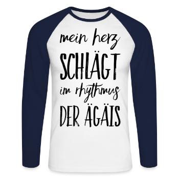Lustiger Griechischer Spruch Griechenland Geschenk - Unisex Baseballshirt langarm - Weiß/Navy - Vorne - Nik (191cm)