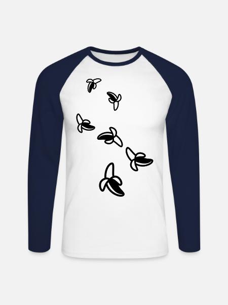 Banana Icon - Unisex Long Sleeve Baseball T-Shirt - white/navy
