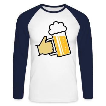 XBayerian Salute (L3) - Unisex Long Sleeve Baseball T-Shirt - white/navy - Front - Nik (191cm)