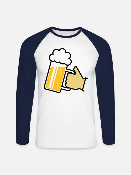 XGruß from Bavaria (L3) - Unisex Long Sleeve Baseball T-Shirt - white/navy