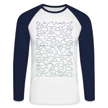 Cloud Surfer Paragliding dark - Unisex Long Sleeve Baseball T-Shirt - white/navy - Front - Nik (191cm)