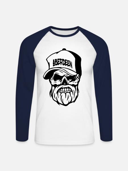 Aberdeen - Unisex Baseballshirt langarm - Weiß/Navy