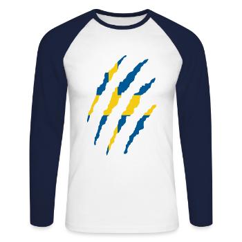 Sweden flag Sweden - I love you shirt - Unisex Long Sleeve Baseball T-Shirt - white/navy - Front - Nik (191cm)