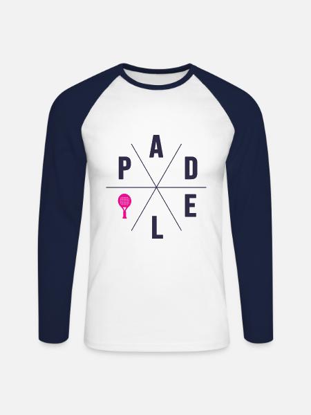 Padel tennis padel player filles femmes padel - T-shirt baseball manches longues Homme - blanc/marine