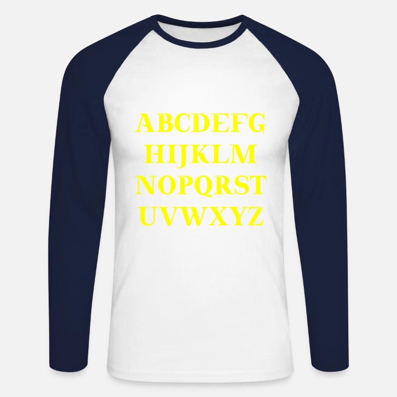 ABC Alphabet Geschenkidee - Unisex Baseballshirt langarm - Weiß/Navy