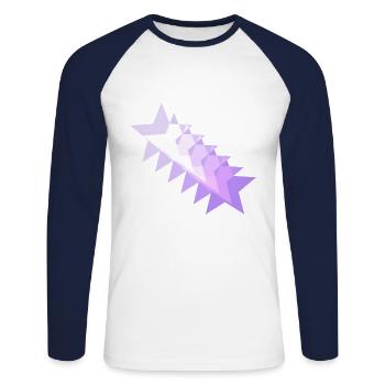 Motif idée cadeau étoiles rose violet rose - T-shirt baseball manches longues Homme - blanc/marine - Devant - Nik (191cm)