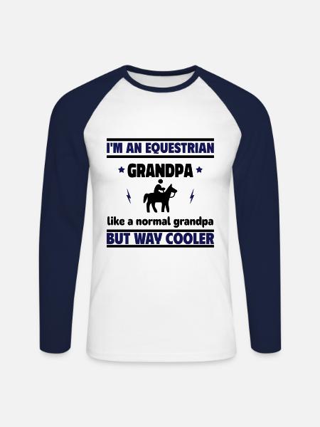 I'm a rider grandpa - Unisex Long Sleeve Baseball T-Shirt - white/navy