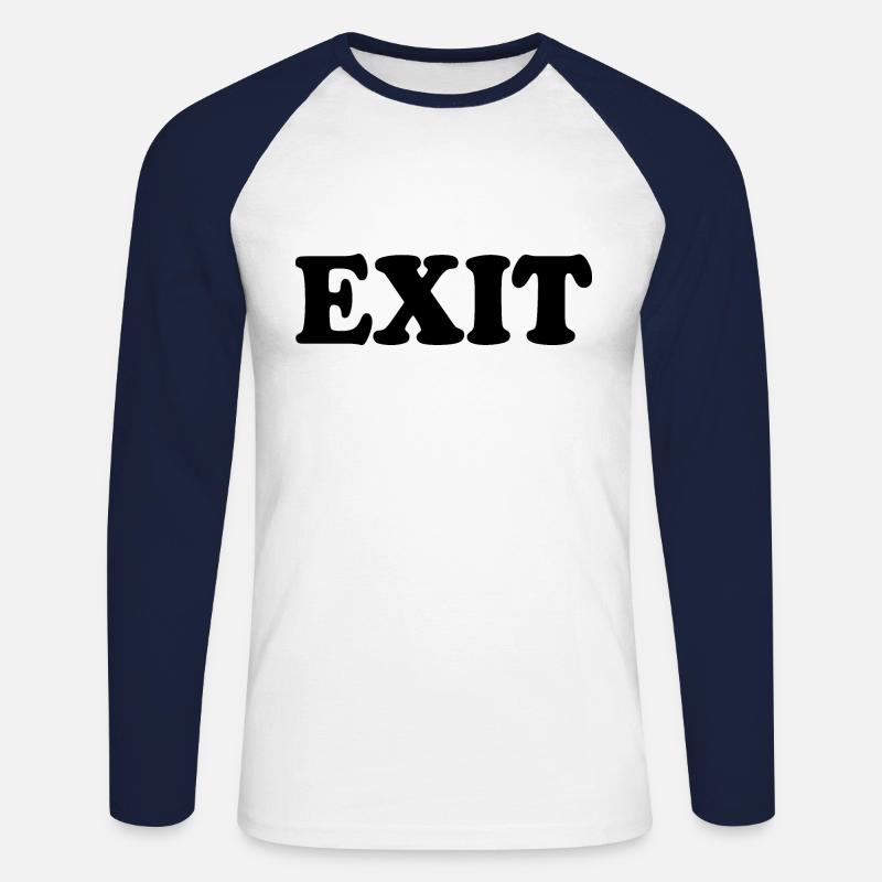 Exit - Unisex Baseballshirt langarm - Weiß/Navy
