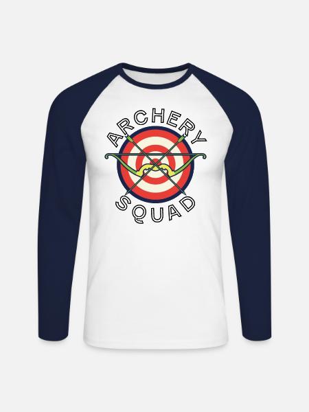 Archery Squad - Unisex Baseballshirt langarm - Weiß/Navy