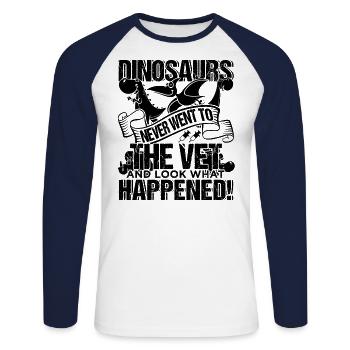 Vet Veterinarian Funny Quotes - Unisex Baseballshirt langarm - Weiß/Navy - Vorne - Nik (191cm)