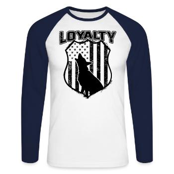 German Shepherd Police Law Enforcement - Unisex Long Sleeve Baseball T-Shirt - white/navy - Front - Nik (191cm)
