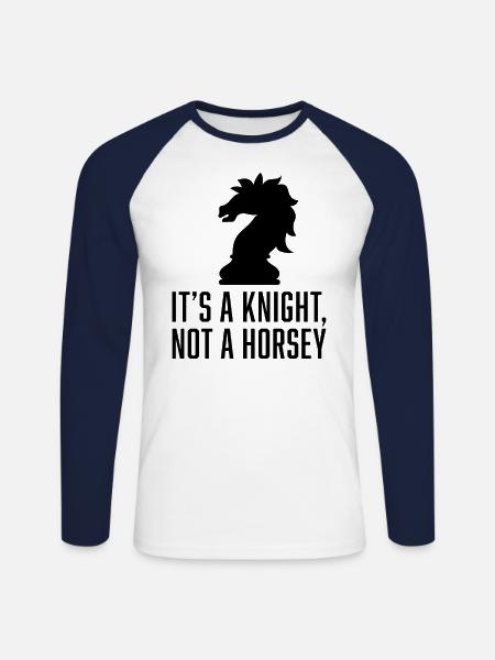 It's A Knight Not A Horsey - Unisex Baseballshirt langarm - Weiß/Navy