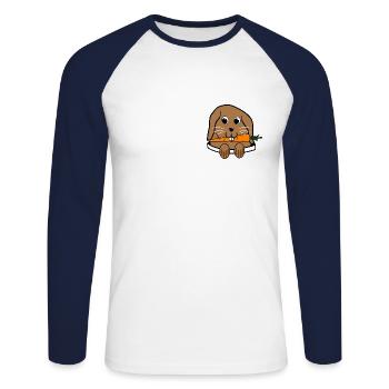 Ostern - Unisex Baseballshirt langarm - Weiß/Navy - Vorne - Nik (191cm)
