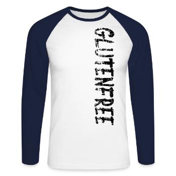 Gluten Free Celiac Saying Gift - Unisex Long Sleeve Baseball T-Shirt - white/navy - Front - Nik (191cm)