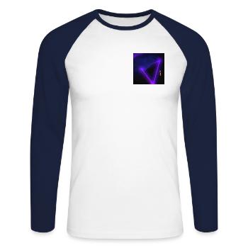 Purple Feeling #2 - Unisex Baseballshirt langarm - Weiß/Navy - Vorne - Nik (191cm)
