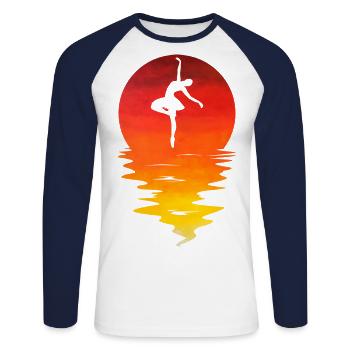 Ballet Graphic Ballerina Dance Course Dancer Point - Unisex Baseballshirt langarm - Weiß/Navy - Vorne - Nik (191cm)