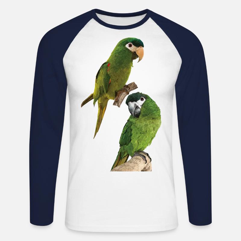 Der edle Ara - Unisex Baseballshirt langarm - Weiß/Navy