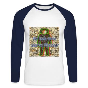 Monastery - Unisex Long Sleeve Baseball T-Shirt - white/navy - Front - Nik (191cm)