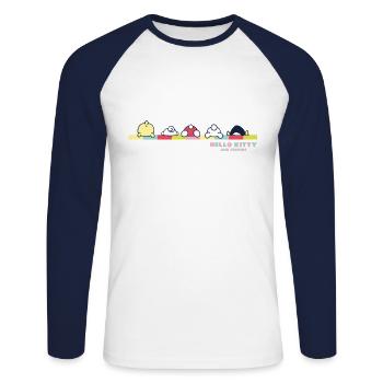 Hello Kitty And Friends Pos - Unisex Baseballshirt langarm - Weiß/Navy - Vorne - Nik (191cm)