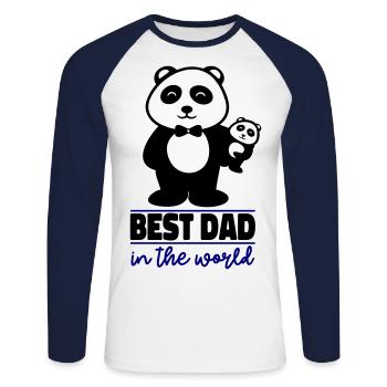 Best dad in the world - Unisex Long Sleeve Baseball T-Shirt - white/navy - Front - Nik (191cm)