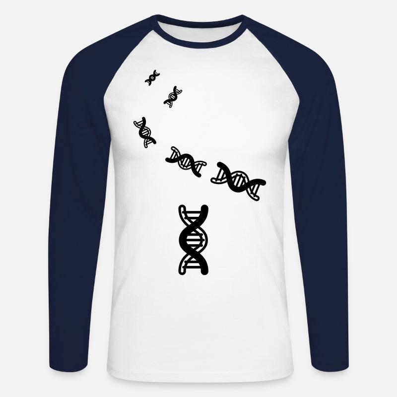 Dna symbol - Unisex Baseballshirt langarm - Weiß/Navy