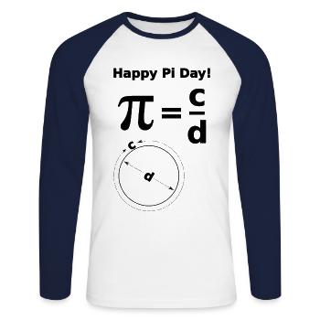 mathematics - Unisex Long Sleeve Baseball T-Shirt - white/navy - Front - Nik (191cm)