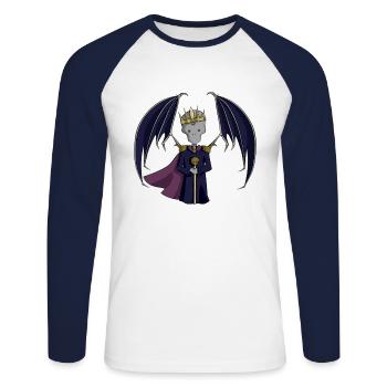 Tchernobog - T-shirt baseball manches longues Homme - blanc/marine - Devant - Nik (191cm)