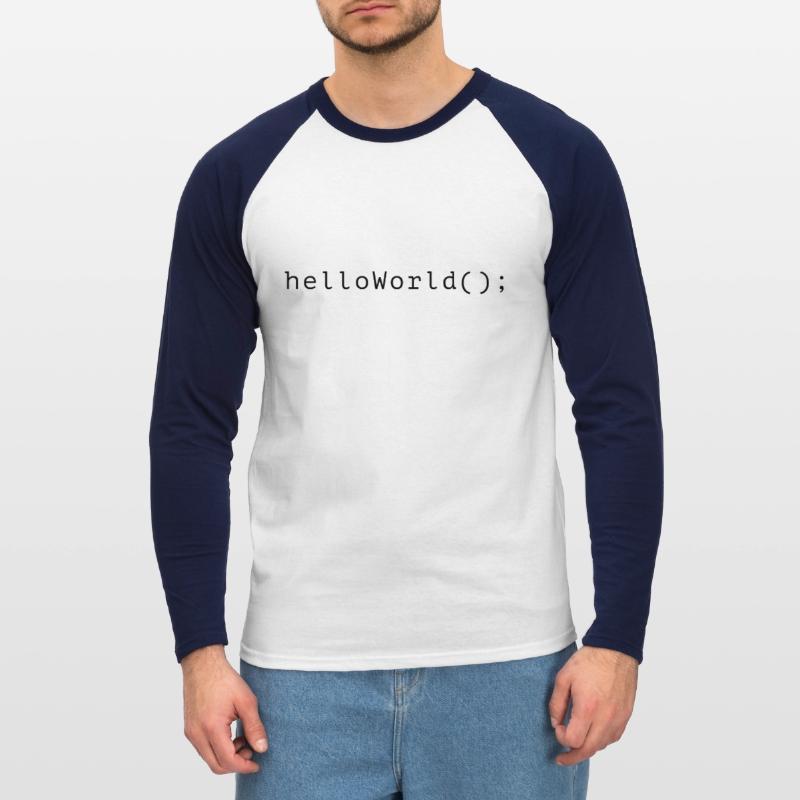 HelloWorld Program Code Coding Informatik Unisex Long Sleeve Baseball T-Shirt