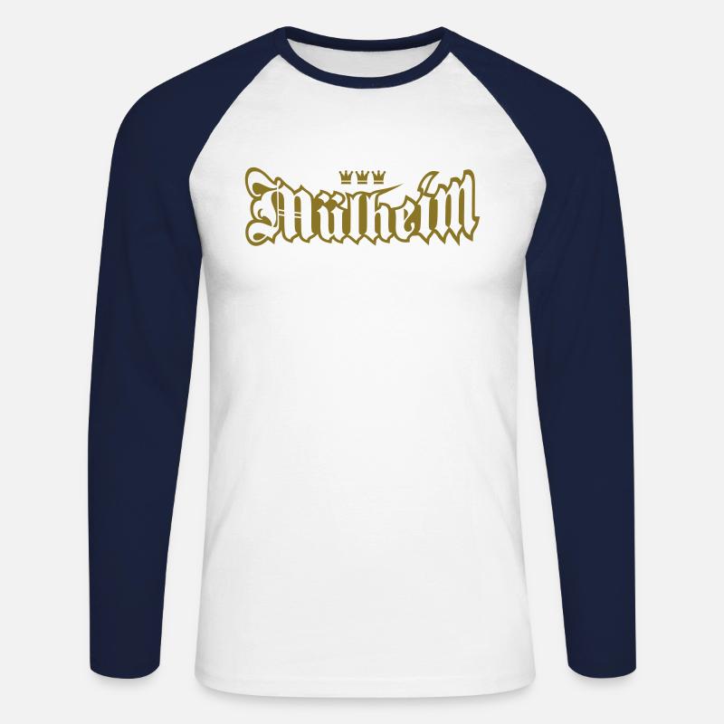 Köln-Mülheim 2 - Unisex Baseballshirt langarm - Weiß/Navy