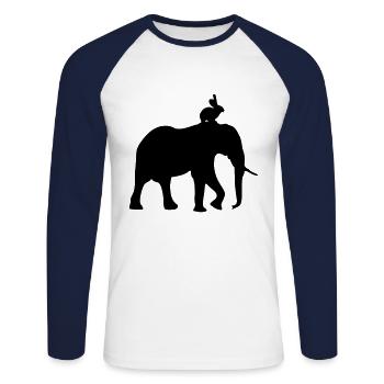 hase elefant - T-shirt baseball manches longues Homme - blanc/marine - Devant - Nik (191cm)