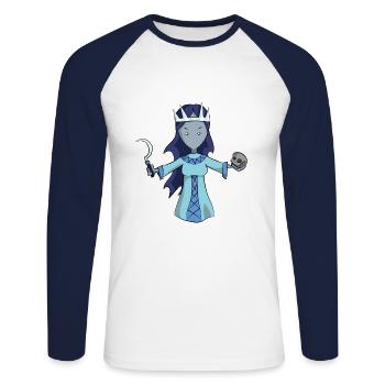 Marzanna - Unisex Long Sleeve Baseball T-Shirt - white/navy - Front - Nik (191cm)