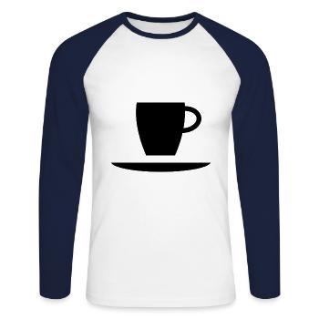 Espresso black 1 - T-shirt baseball manches longues Homme - blanc/marine - Devant - Nik (191cm)