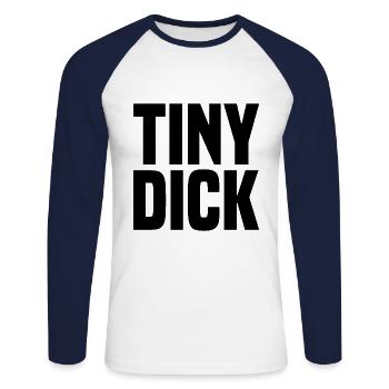 Petite bite grosse noire - T-shirt baseball manches longues Homme - blanc/marine - Devant - Nik (191cm)