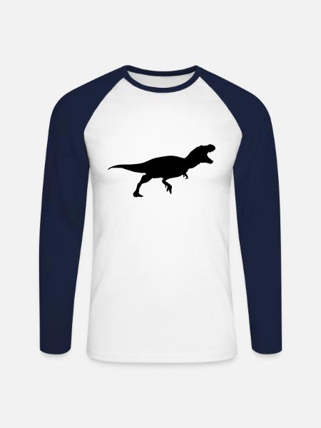 Albertosaurus dinosaurier - Unisex Baseballshirt langarm - Weiß/Navy