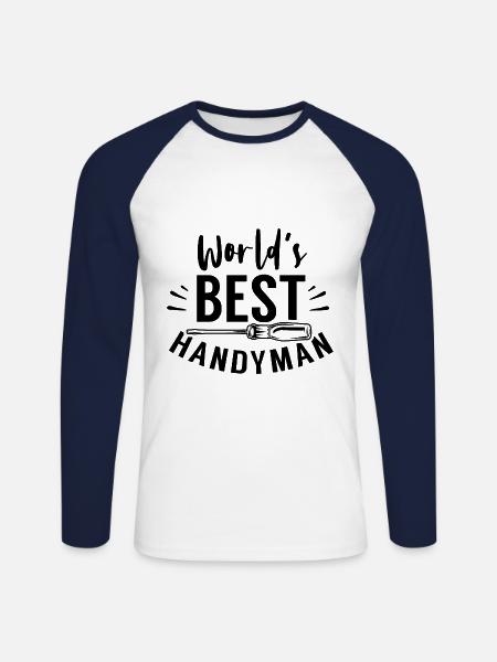 Weltbester Heimwerker Handwerker Heimwerken - Unisex Baseballshirt langarm - Weiß/Navy