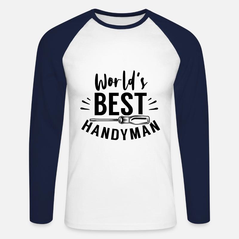Weltbester Heimwerker Handwerker Heimwerken - Unisex Baseballshirt langarm - Weiß/Navy