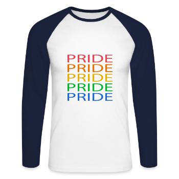Pride In Colourful LGBT 5 times for T-Shirt -Shirt - Unisex Long Sleeve Baseball T-Shirt - white/navy - Front - Nik (191cm)