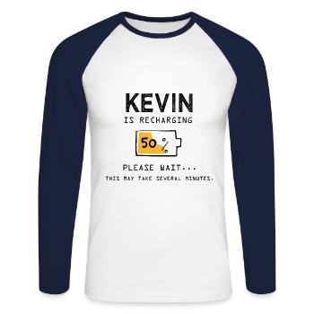 Kevin Lustiger Name Sarkastisch Lustige Geschenke - Unisex Baseballshirt langarm - Weiß/Navy - Vorne - Nik (191cm)
