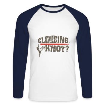 Klettern Sport Bouldering Geschenk Kletterer Climb - Unisex Baseballshirt langarm - Weiß/Navy - Vorne - Nik (191cm)
