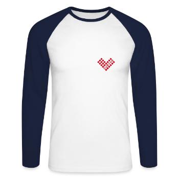 Heart cubing. Cubing-Cube-Cuber-Speedcubing - Unisex Long Sleeve Baseball T-Shirt - white/navy - Front - Nik (191cm)