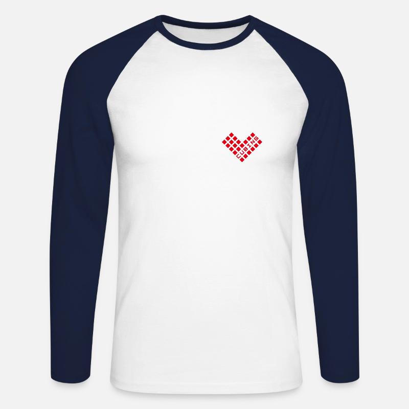 Herzwürfel. Cubing-Cube-Cuber-Speedcubing - Unisex Baseballshirt langarm - Weiß/Navy