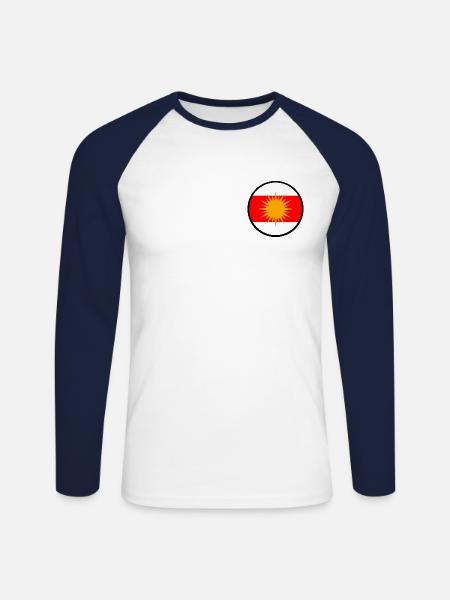 Ezidxan - Ezidi Flagge, Iraq, Syria, Iran Yeziden - Unisex Baseballshirt langarm - Weiß/Navy
