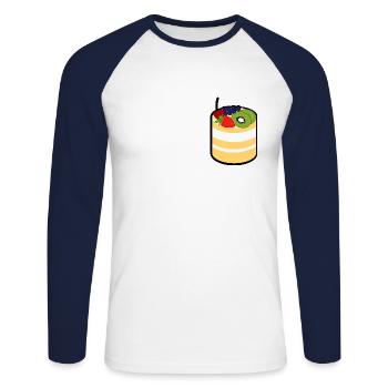 Cake - Unisex Long Sleeve Baseball T-Shirt - white/navy - Front - Nik (191cm)